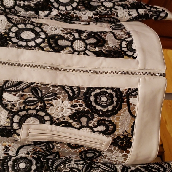 Lace and Leather Jacket - Picture 3 of 6